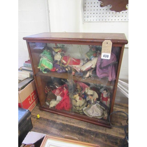 430 - GLASS CABINET WITH DOLLS