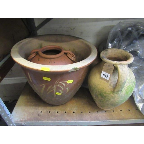 612 - THREE GARDEN POTS