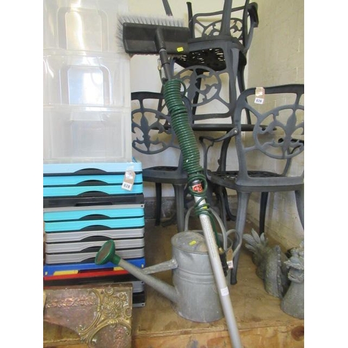 627 - GALVANISED WATERING CAN AND WINDOW CLEANERS BRUSH