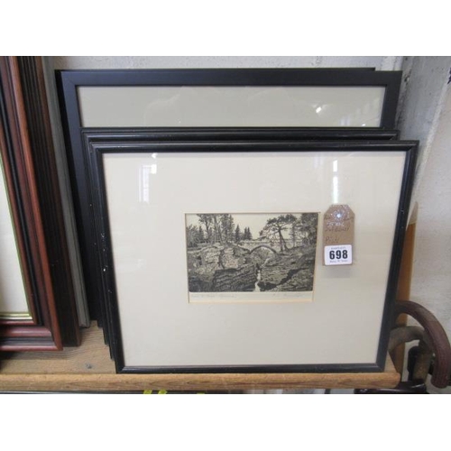 698 - FIVE FRAMED PRINTS