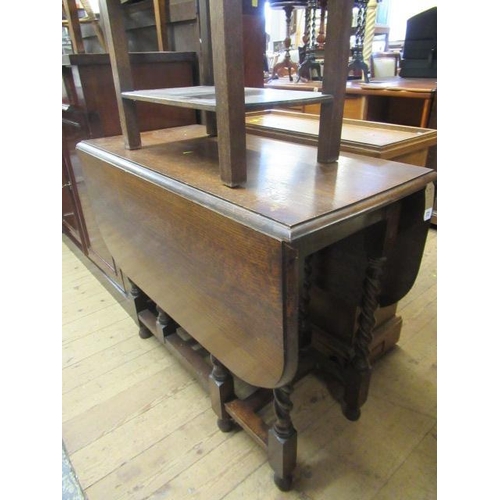 772 - OAK BARLEY TWIST DROP LEAF TABLE