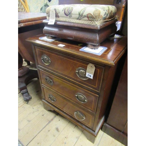 778 - SMALL INLAID THREE DRAWER CHEST