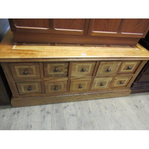 845 - INLAID CHEST WITH DOUBLE SIDED ARRANGEMENT OF DRAWERS