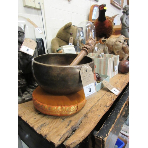 3 - ORIENTAL BRONZE GONG/BOWL