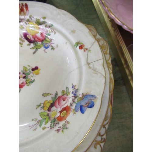 123 - QUANTITY OF EARLY 19TH CENTURY AND LATER PORCELAIN PLATES AND A PAIR OF NORITAKE BEAKER VASES