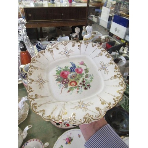 123 - QUANTITY OF EARLY 19TH CENTURY AND LATER PORCELAIN PLATES AND A PAIR OF NORITAKE BEAKER VASES