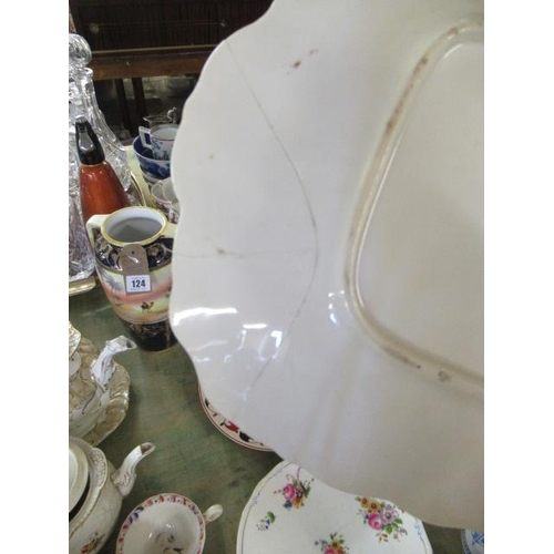 123 - QUANTITY OF EARLY 19TH CENTURY AND LATER PORCELAIN PLATES AND A PAIR OF NORITAKE BEAKER VASES