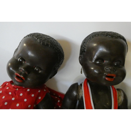 101 - Five composition dolls, comprising two approx. 14 1/2