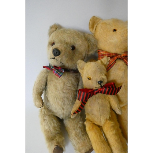 149 - Five vintage teddy bears, mainly English and all with jointed bodies, largest 17 1/2