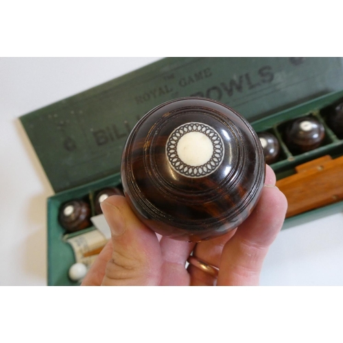 181 - The Royal Game of Billiard Bowls, by The Taylor-Rolph Company Limited, comprising 8 rosewood carved ... 