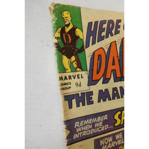 185 - Marvel's Daredevil No.1, priced 9d, the first introduction of Matt Murdock, used condition, curling ... 