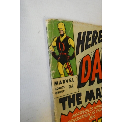 187 - Marvel's Daredevil No.3, priced 9d, with The Owl, used condition, creasing present, minor loss to ed... 