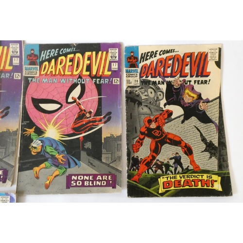 190 - Marvel's Daredevil No.10-20, including two copies of 11 and 17, heroes including Spiderman and Ka-Za... 