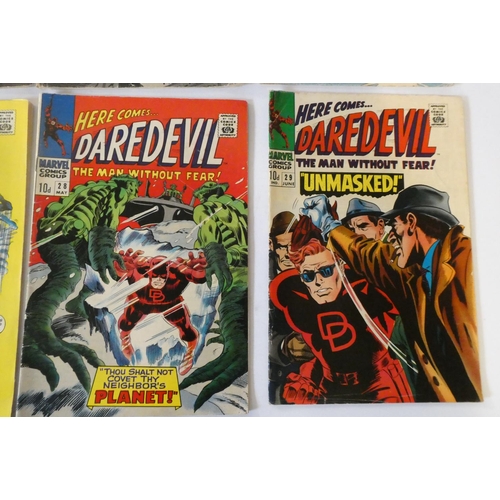 191 - Marvel's Daredevil no. 21, 23-35, including heroes such as Spiderman and Thor, condition used with s... 