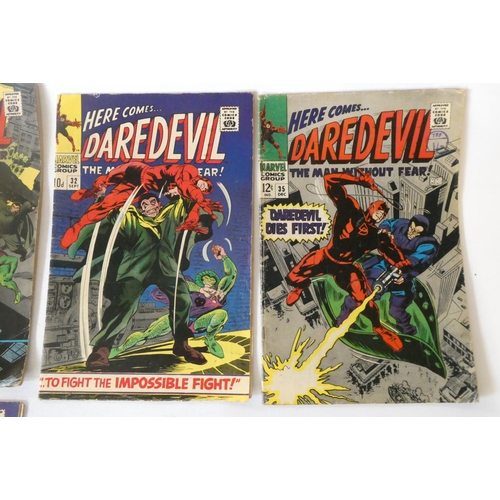 191 - Marvel's Daredevil no. 21, 23-35, including heroes such as Spiderman and Thor, condition used with s... 