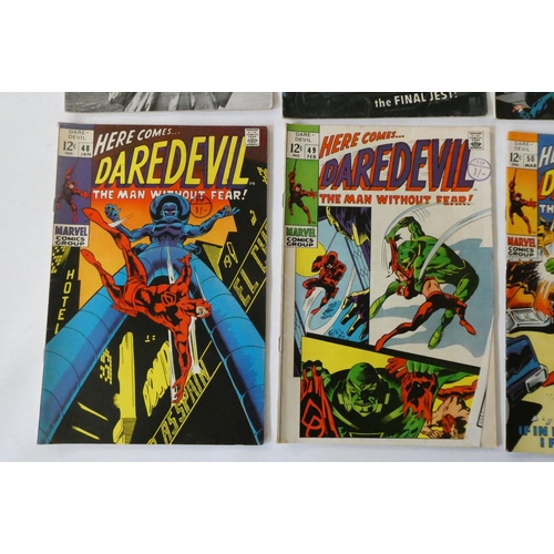 192 - Marvel's Daredevil no. 36-43 and 45-50, all priced 12c and ink stamped 1shilling, including Dr Doom ... 