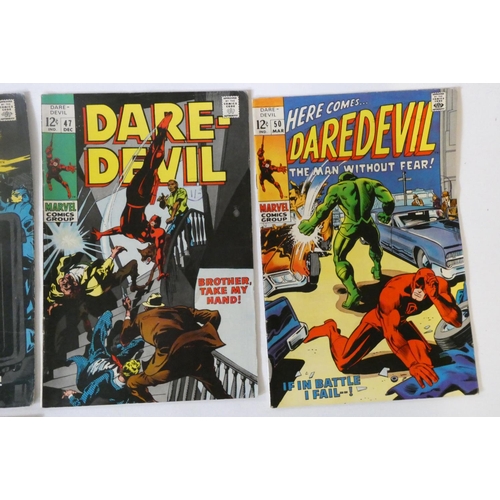 192 - Marvel's Daredevil no. 36-43 and 45-50, all priced 12c and ink stamped 1shilling, including Dr Doom ... 