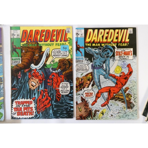 193 - Marvel's Daredevil no. 51-61, 63-68 and 70-73, the majority priced 15c with ink or paper sticker Eng... 