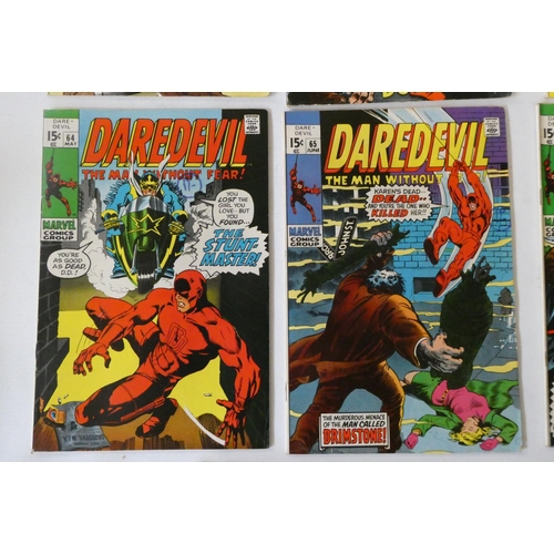 193 - Marvel's Daredevil no. 51-61, 63-68 and 70-73, the majority priced 15c with ink or paper sticker Eng... 