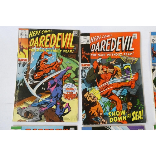 193 - Marvel's Daredevil no. 51-61, 63-68 and 70-73, the majority priced 15c with ink or paper sticker Eng... 