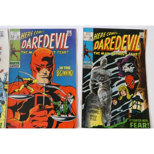 193 - Marvel's Daredevil no. 51-61, 63-68 and 70-73, the majority priced 15c with ink or paper sticker Eng... 