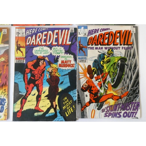 193 - Marvel's Daredevil no. 51-61, 63-68 and 70-73, the majority priced 15c with ink or paper sticker Eng... 