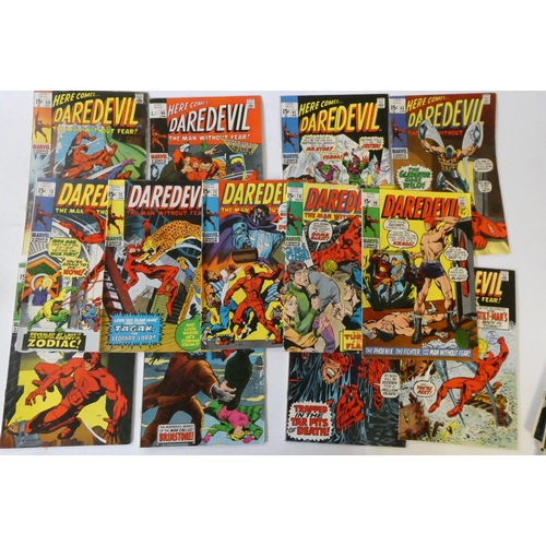 193 - Marvel's Daredevil no. 51-61, 63-68 and 70-73, the majority priced 15c with ink or paper sticker Eng... 