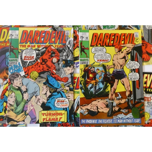 193 - Marvel's Daredevil no. 51-61, 63-68 and 70-73, the majority priced 15c with ink or paper sticker Eng... 