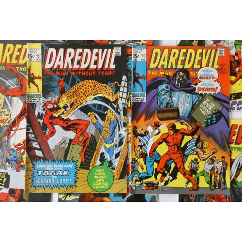 193 - Marvel's Daredevil no. 51-61, 63-68 and 70-73, the majority priced 15c with ink or paper sticker Eng... 