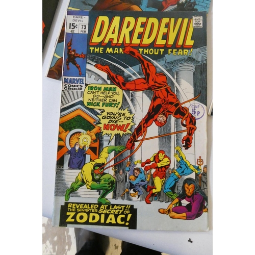 193 - Marvel's Daredevil no. 51-61, 63-68 and 70-73, the majority priced 15c with ink or paper sticker Eng... 