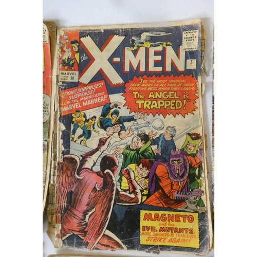 194 - Marvel's X-Men no.2, 5-8, 10 and one partial comic, including Sub-Mariner and Ka-Zar, priced 9d up t... 