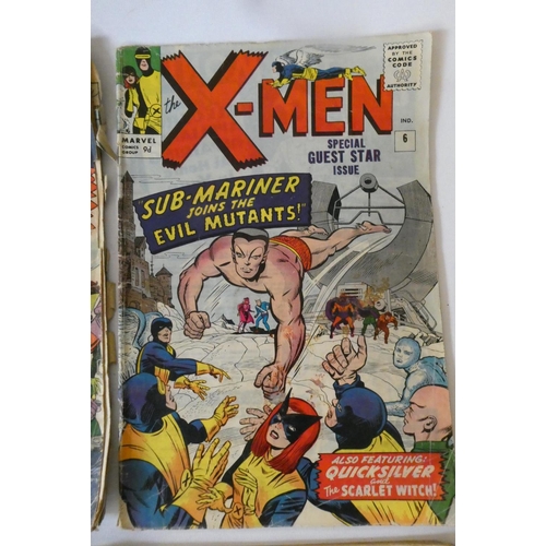 194 - Marvel's X-Men no.2, 5-8, 10 and one partial comic, including Sub-Mariner and Ka-Zar, priced 9d up t... 