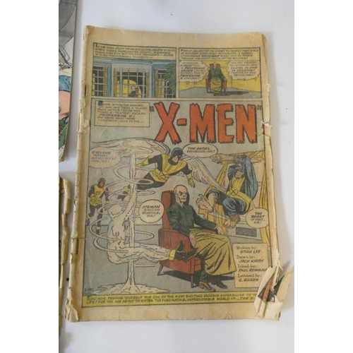 194 - Marvel's X-Men no.2, 5-8, 10 and one partial comic, including Sub-Mariner and Ka-Zar, priced 9d up t... 