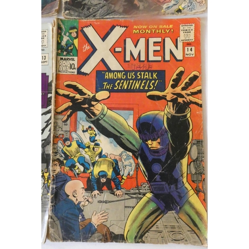 195 - Marvel's X-Men no.11, 12, 13 and 14, including Juggernaut, first three priced 12c, the last 10d, all... 