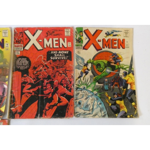 196 - Marvel's X-Men 15-18, and 20-27, eight priced 10d, the rest 12c. mixed used condition, creases, rips... 