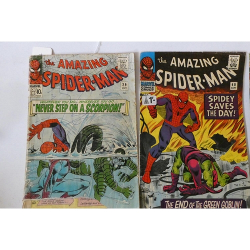 197 - Marvel's The Amazing Spider-Man no.29, 40, 46, 47, 52, and 60, the last priced 12c with ink stamp fo... 