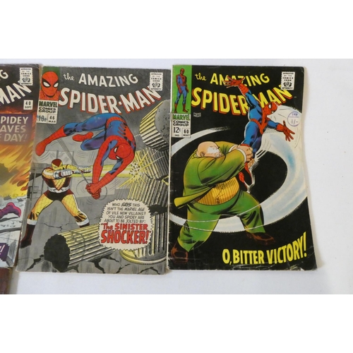 197 - Marvel's The Amazing Spider-Man no.29, 40, 46, 47, 52, and 60, the last priced 12c with ink stamp fo... 