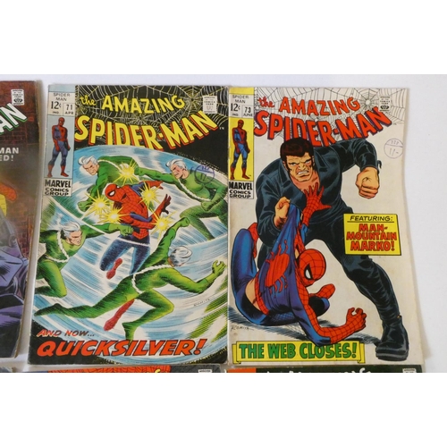 198 - Marvel's The Amazing Spider-Man no.68, 70, 71, 73, 74, 77, 78 and 80, the first five 12c and the res... 