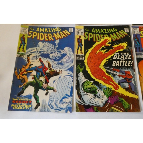 198 - Marvel's The Amazing Spider-Man no.68, 70, 71, 73, 74, 77, 78 and 80, the first five 12c and the res... 