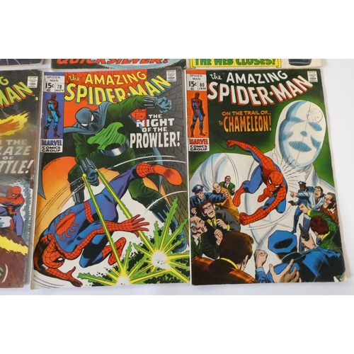 198 - Marvel's The Amazing Spider-Man no.68, 70, 71, 73, 74, 77, 78 and 80, the first five 12c and the res... 