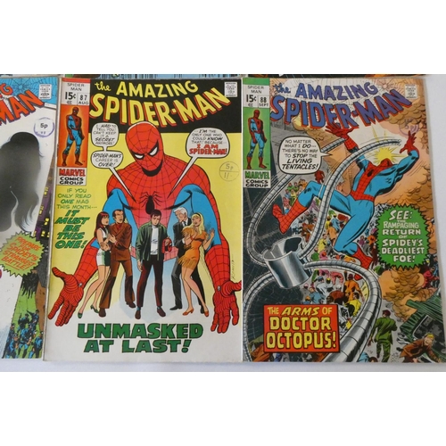 199 - Marvel's The Amazing Spider-Man no.81-88, 90-93, 96 and 97, 84 and 85 1shilling the rest 15c with in... 