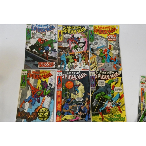 199 - Marvel's The Amazing Spider-Man no.81-88, 90-93, 96 and 97, 84 and 85 1shilling the rest 15c with in... 