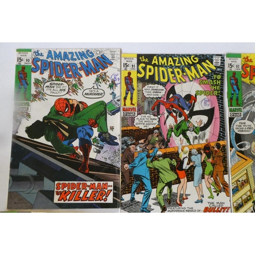 199 - Marvel's The Amazing Spider-Man no.81-88, 90-93, 96 and 97, 84 and 85 1shilling the rest 15c with in... 