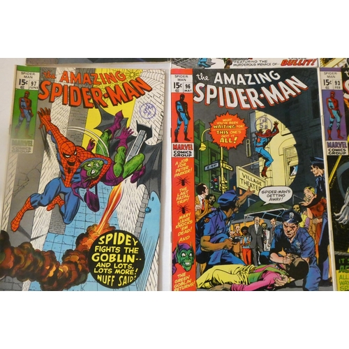 199 - Marvel's The Amazing Spider-Man no.81-88, 90-93, 96 and 97, 84 and 85 1shilling the rest 15c with in... 