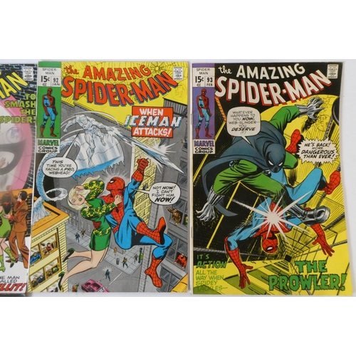 199 - Marvel's The Amazing Spider-Man no.81-88, 90-93, 96 and 97, 84 and 85 1shilling the rest 15c with in... 