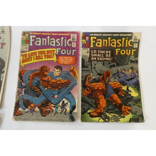 202 - Marvel's Fantastic Four no. 40 - 49 inclusive, five priced 12c, the rest 10d, featuring Daredevil an... 