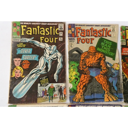 203 - Marvel's Fantastic Four no. 50 - 63 inclusive, and an extra 57, three priced 12c, the rest 10d, feat... 