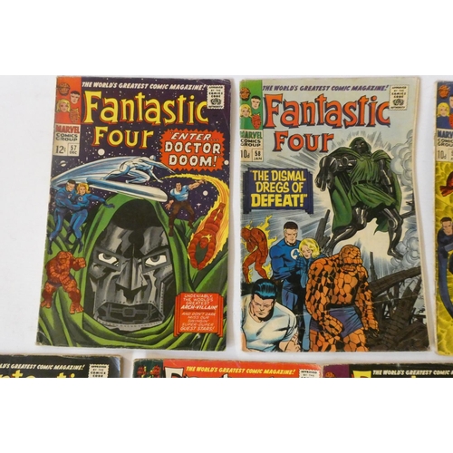 203 - Marvel's Fantastic Four no. 50 - 63 inclusive, and an extra 57, three priced 12c, the rest 10d, feat... 