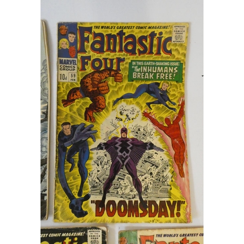 203 - Marvel's Fantastic Four no. 50 - 63 inclusive, and an extra 57, three priced 12c, the rest 10d, feat... 