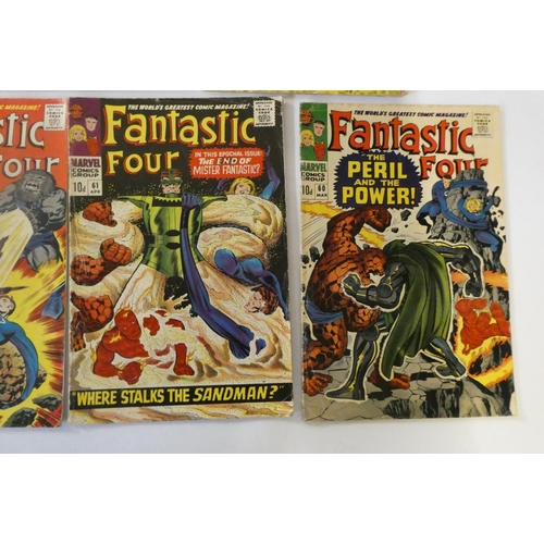 203 - Marvel's Fantastic Four no. 50 - 63 inclusive, and an extra 57, three priced 12c, the rest 10d, feat... 